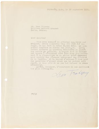 Lot #4037 Leon Trotsky (4) Typed Letters Signed, Preparing to Publish Books on Stalin and Lenin While Exiled in Mexico - Image 4