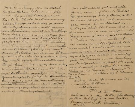 Lot #4052 Albert Einstein Autograph Letter Signed on the Statics of Gravitation, the Constancy of the Speed of Light, and Max von Laue's Discovery of X-ray Diffraction - 