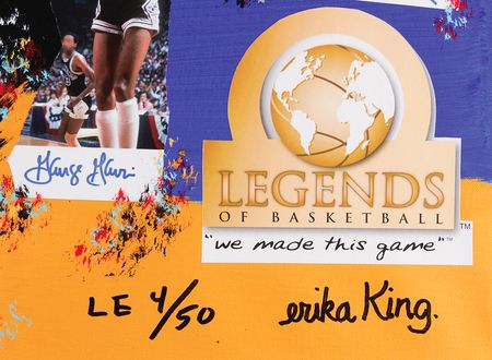 Lot #4102 NBA Legends (60) Multi-Signed Fine Art Photo Collage - ?Legends of Basketball ? We Made This Game? (Ltd. Ed. #LE 4/50) - 60? x 40? - Image 9