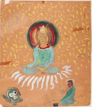 Lot #4071 Jack Kerouac Original Painting of 'Buddha' ('The Gary Buddha'), ca. 1956-1960 - Formerly Displayed at the Whitney Museum of American Art - Image 2