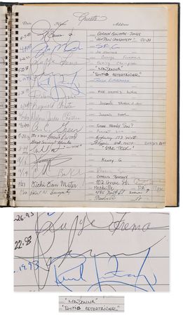 Lot #4101 Phoenix Airport Guest Log Signed by (60+) Notables, including Donald Trump, Michael Jordan, and Jerry Garcia - Image 4