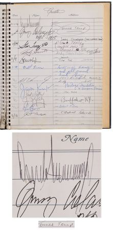 Lot #4101 Phoenix Airport Guest Log Signed by (60+) Notables, including Donald Trump, Michael Jordan, and Jerry Garcia - Image 7