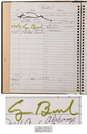 Lot #4101 Phoenix Airport Guest Log Signed by (60+) Notables, including Donald Trump, Michael Jordan, and Jerry Garcia - Image 9