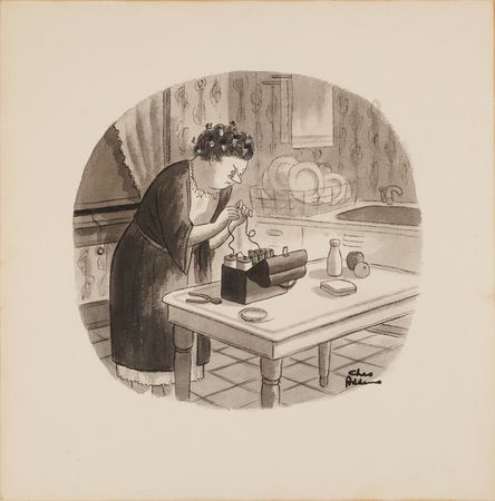 Lot #4077 Charles Addams Signed Original Artwork