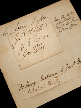 Lot #4011 Isaac Newton Signature - Image 1