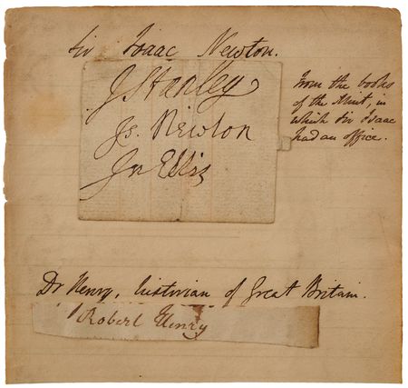 Lot #4011 Isaac Newton Signature - Image 2