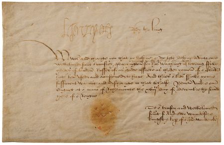 Lot #4001 King Henry VIII Document Signed to the Keeper of the Wardrobe - Image 2