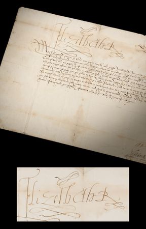 Lot #4002 Queen Elizabeth I Letter Signed to the