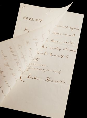 Lot #4013 Charles Darwin Letter Signed: 