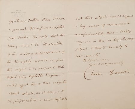 Lot #4013 Charles Darwin Letter Signed: 