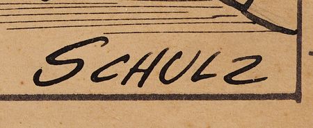 Lot #4076 Charles Schulz Signed Original Hand-Drawn Peanuts Sunday Comic Strip (February 27, 1955) - Image 2