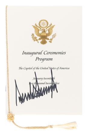 Lot #4028 Donald Trump (4) Signed Items from the 2025  Presidential Inauguration - Portrait, Program, and Invitations - Image 3