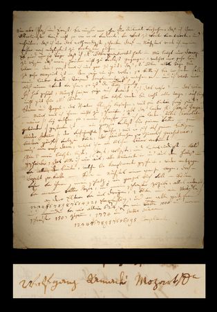 Lot #4006 Wolfgang Amadeus Mozart Autograph Letter