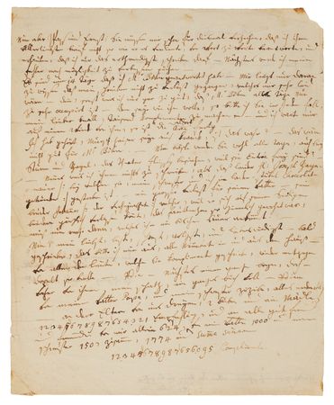Lot #4006 Wolfgang Amadeus Mozart Autograph Letter Signed to His Cousin, Bäsle: 