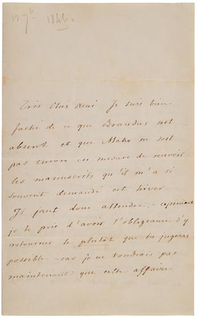 Lot #4009 Frederic Chopin Autograph Letter Signed on the Publication of Op. 61, 'Polonaise-Fantaisie' - Image 2
