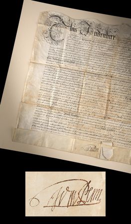 Lot #4004 William Penn Document Signed, Granting 5,000 Acres to One of Pennsylvania's 'First Purchasers' - Image 1