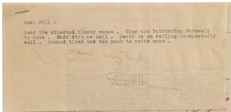 Lot #4068 Ernest Hemingway Typed Letter Signed, Lashing Out Against Hollywood Rewrites and Mussolini's Censorship: 