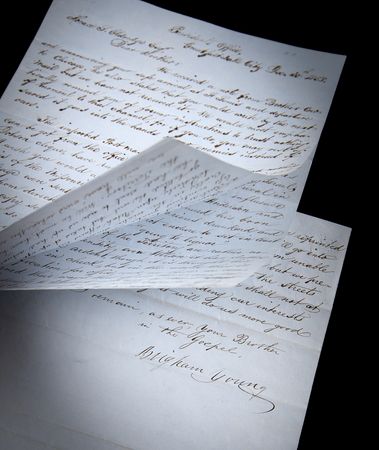 Lot #4045 Brigham Young Letter Signed on President Buchanan, the Possible Statehood of Utah, and a New Edition of the Book of Mormon: 