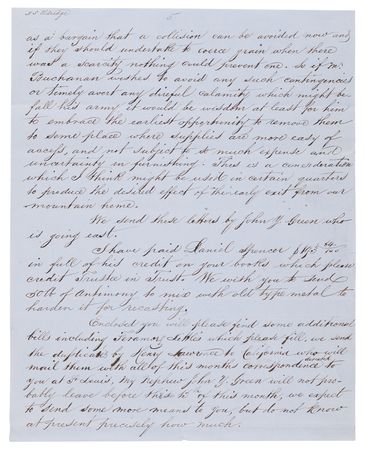 Lot #4045 Brigham Young Letter Signed on President Buchanan, the Possible Statehood of Utah, and a New Edition of the Book of Mormon: 