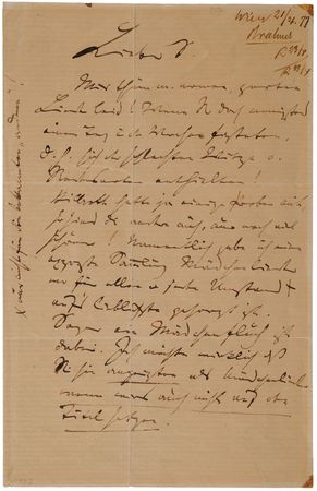 Lot #4010 Johannes Brahms Autograph Letter Signed on the Publication of His Music, Referring to Symphony No. 1 and Clara Schumann - Image 2
