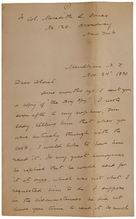 Lot #4043 Abner Doubleday Autograph Letter Signed on Oliver Otis Howard and His 