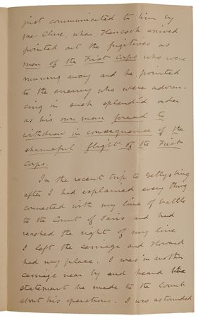 Lot #4043 Abner Doubleday Autograph Letter Signed on Oliver Otis Howard and His 