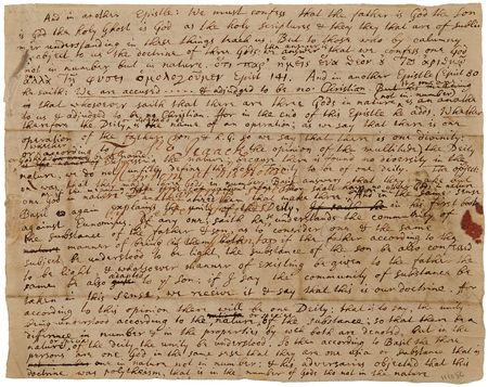 Lot #4012 Isaac Newton Handwritten Religious Manuscript with Commentary on the Holy Trinity: 