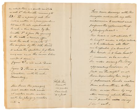 Lot #4046 Robert Fulton Autograph Manuscript Signed on Submarine Construction and Warfare: 