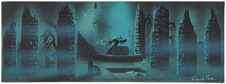 Lot #4084 Eyvind Earle concept painting of Maleficent from Sleeping Beauty - Image 1