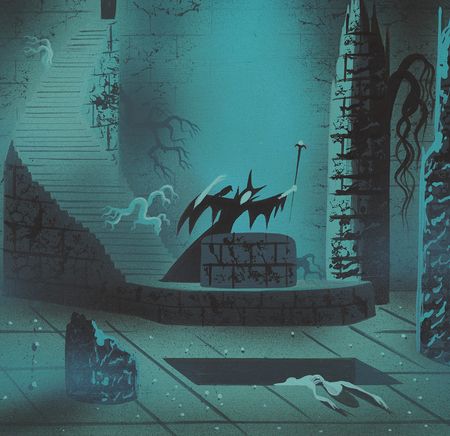 Lot #4084 Eyvind Earle concept painting of Maleficent from Sleeping Beauty - Image 3