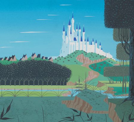 Lot #4085 Eyvind Earle panoramic concept painting of Sleeping Beauty's castle from Sleeping Beauty - Image 3
