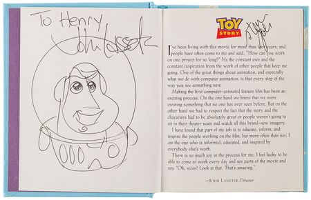 Lot #4060 Steve Jobs and John Lasseter Signed Book - Toy Story: The Art and Making of the Animated Film - Image 2