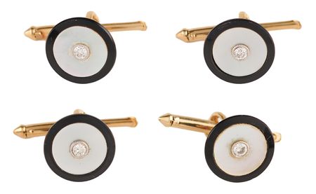 Lot #4022 Franklin D. Roosevelt's Lot of (9) Diamond-Set Formalwear Accessories - (2) Cufflinks, (4) Vest Studs, and (3) Shirt Studs - Image 3