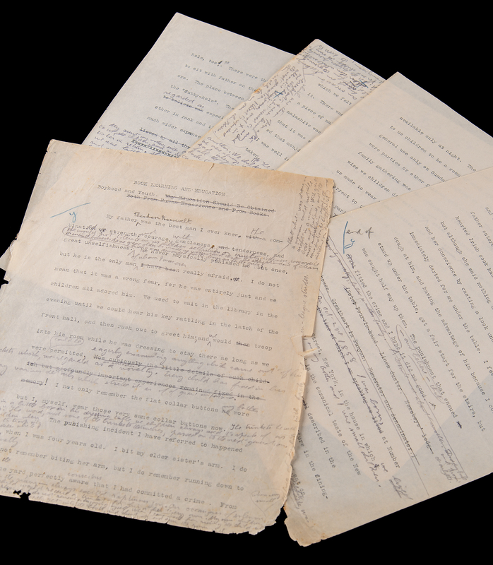 Lot 29 Theodore Roosevelt Hand-Corrected Manuscript for His Autobiography on 