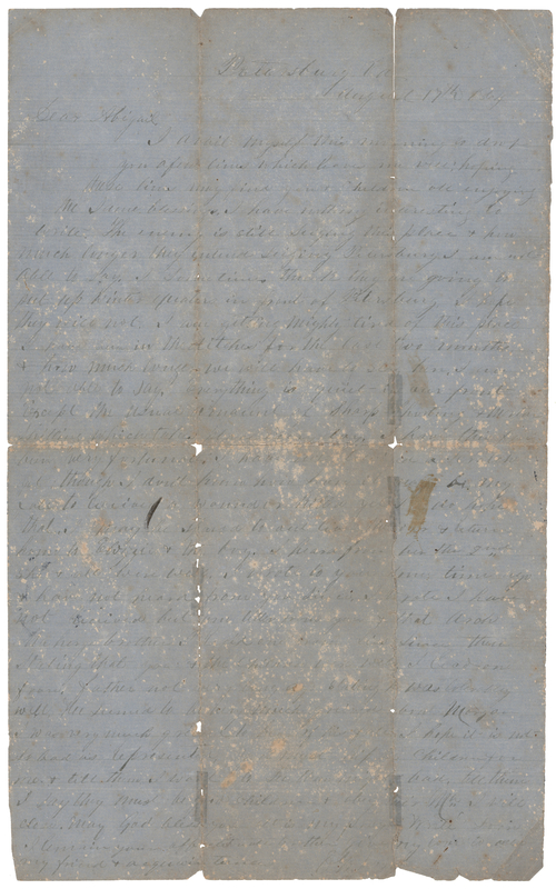 Lot 348 Civil War: Confederate Soldier's Letter on the Siege of Petersburg