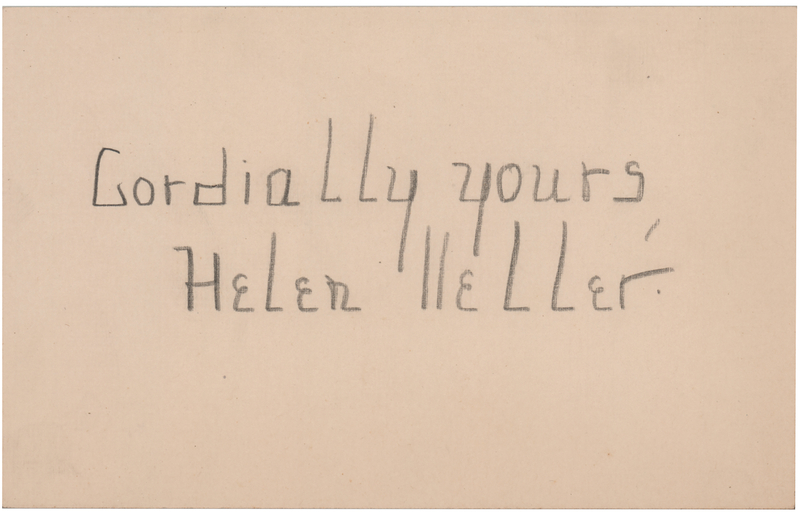 Lot 255 Helen Keller Signature