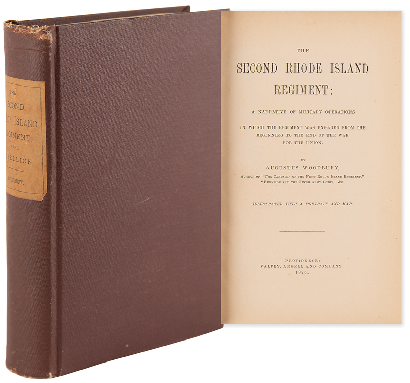 Lot 352 Civil War: The Second Rhode Island Regiment: A Narrative of Military Operations by Augustus Woodbury