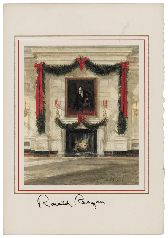 Lot 95 Ronald Reagan Signed White House Christmas Card (1987)