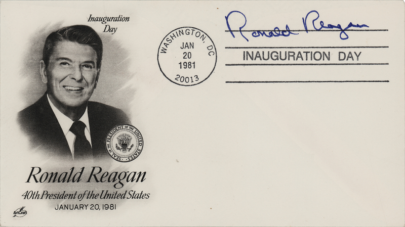 Lot 99 Ronald Reagan Signed Inauguration Day Cover