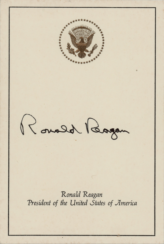 Lot 100 Ronald Reagan Signature