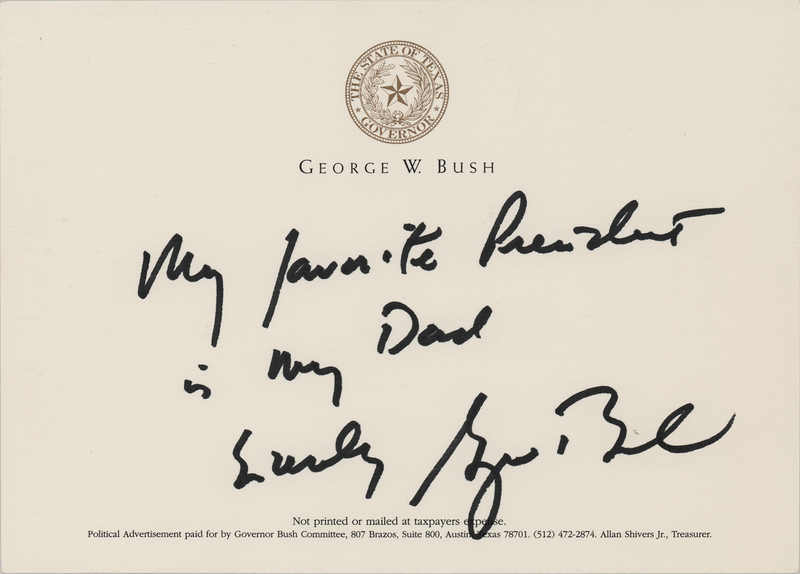 Lot 49 George W. Bush Autograph Note Signed: 