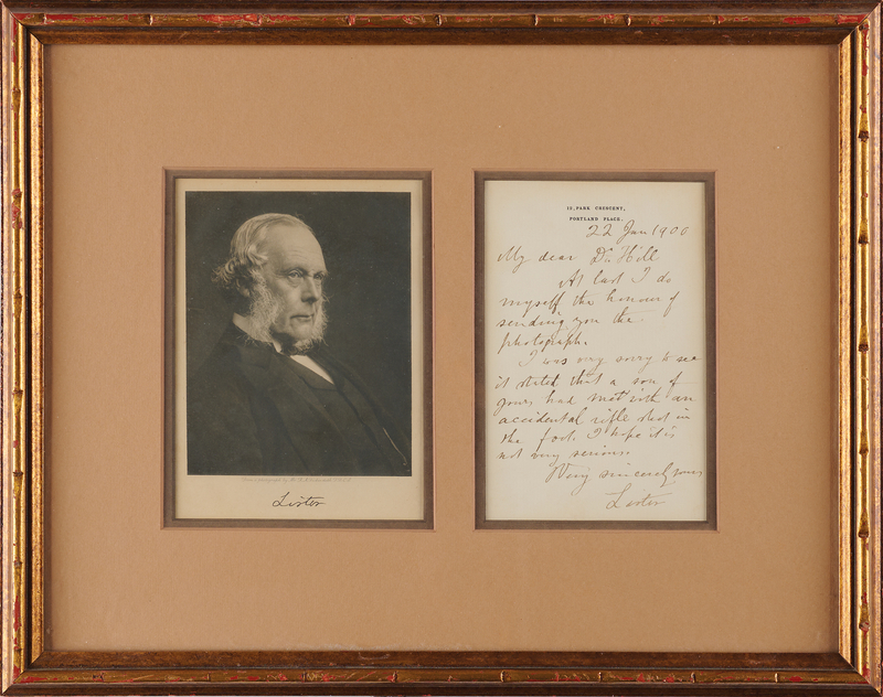 Lot 269 Joseph Lister Autograph Letter Signed