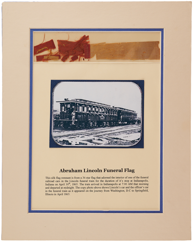 Lot 79 Abraham Lincoln Funeral Flag Swatch