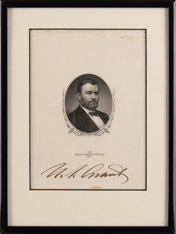 Lot 18 U. S. Grant Signed Portrait Engraving