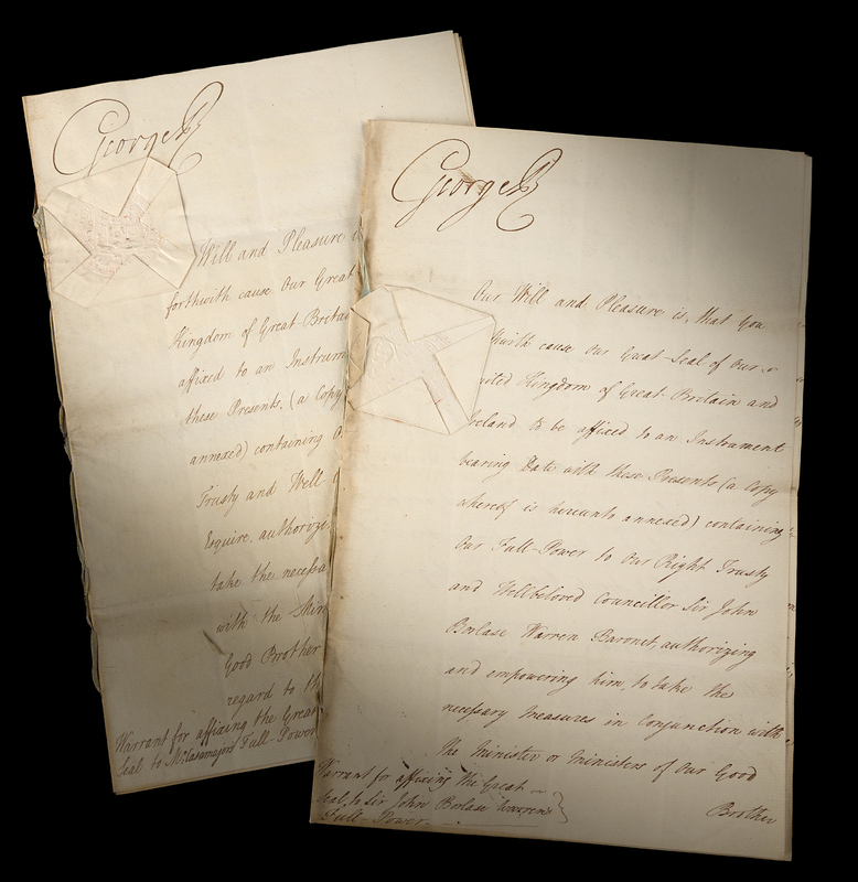 Lot 155 King George III (2) Documents Signed on the Treaty of Amiens, Ending the French Revolutionary Wars