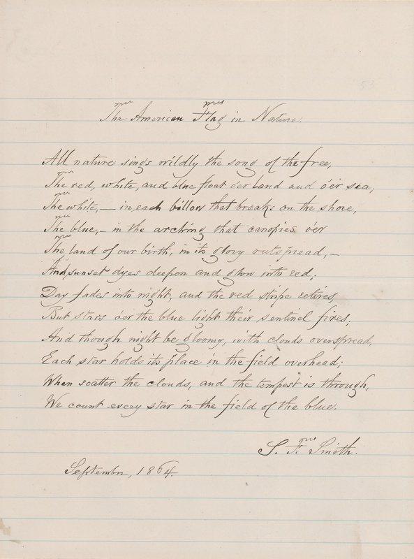 Lot 511 Samuel Francis Smith Autograph Poem Signed: 
