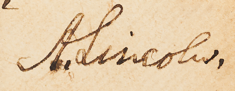 Lot 10 Abraham Lincoln Signature as President (February 20, 1864)