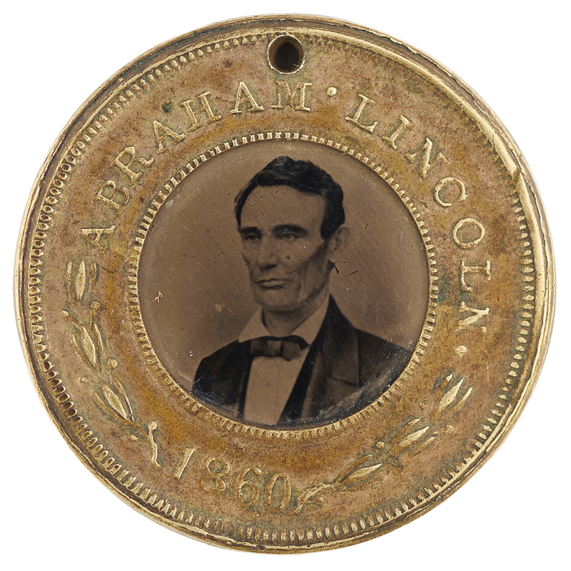 Lot 16 Abraham Lincoln and Hannibal Hamlin 1860 Presidential Campaign Ferrotype Token