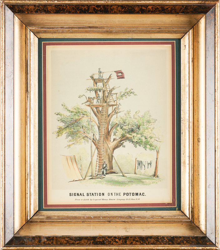 Lot 350 Civil War: Signal Station on the Potomac Lithograph