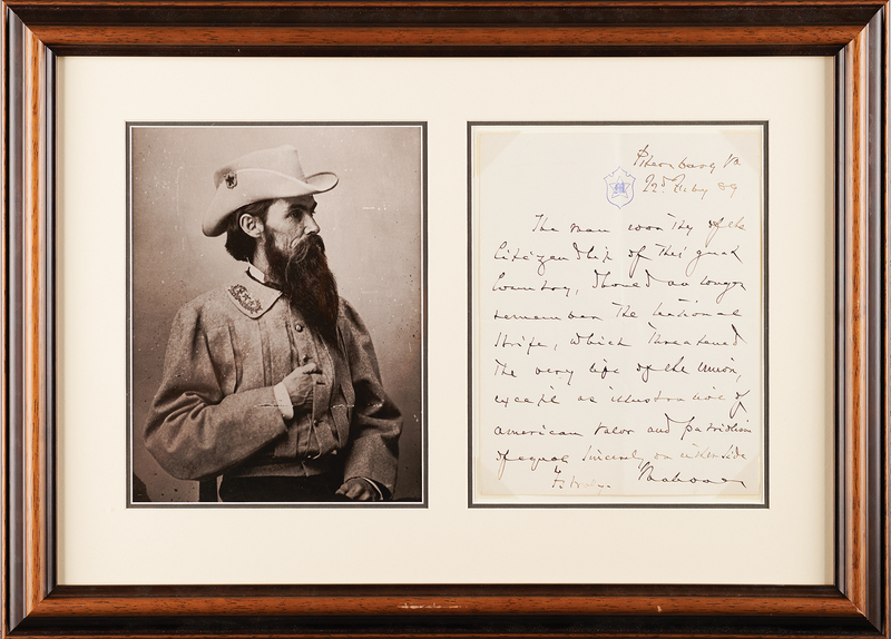 Lot 375 William Mahone Autograph Quotation Signed on the Civil War: 